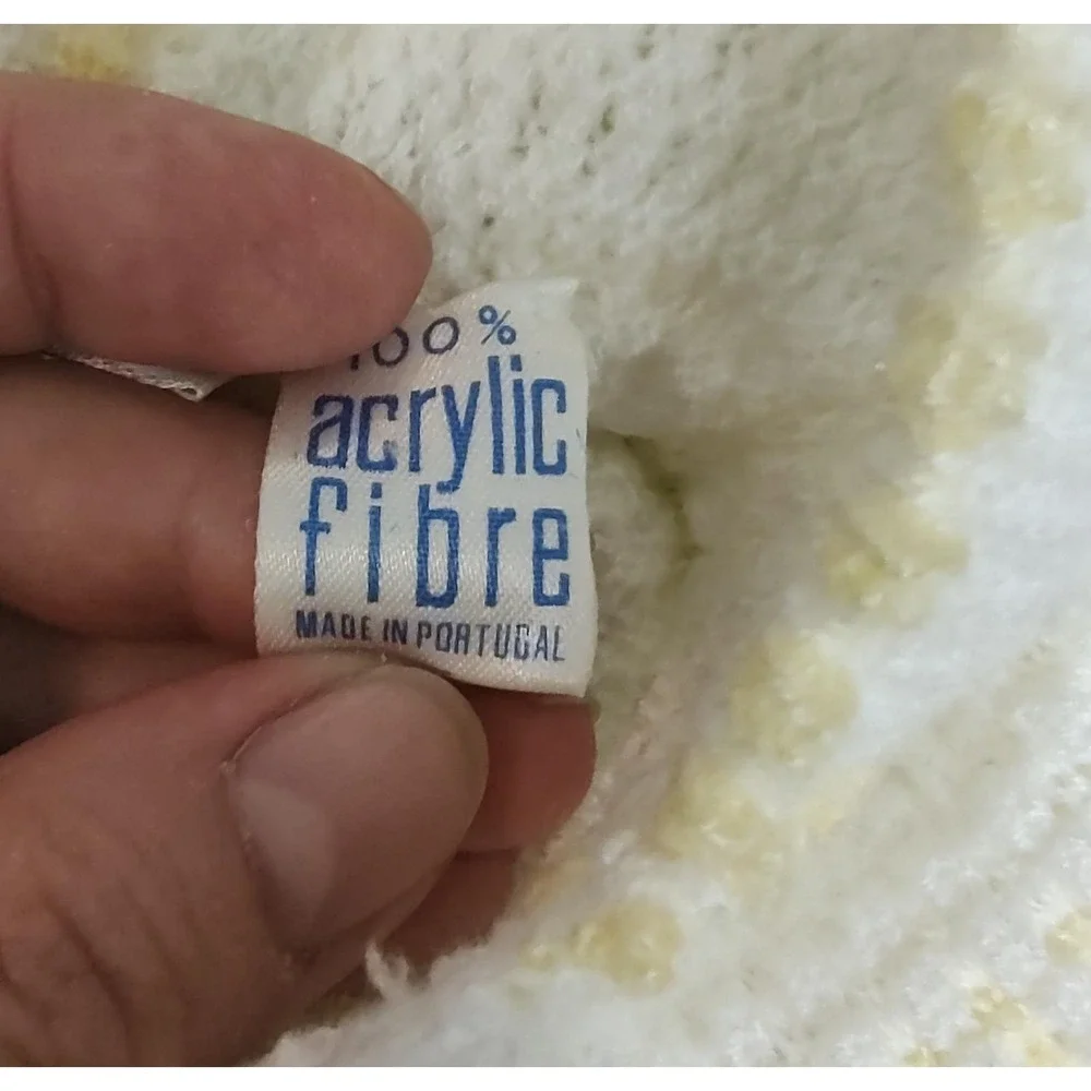 Vtg Nordstrom Creamy White Yellow Car Seat Hooded Baby Sack Christening D4